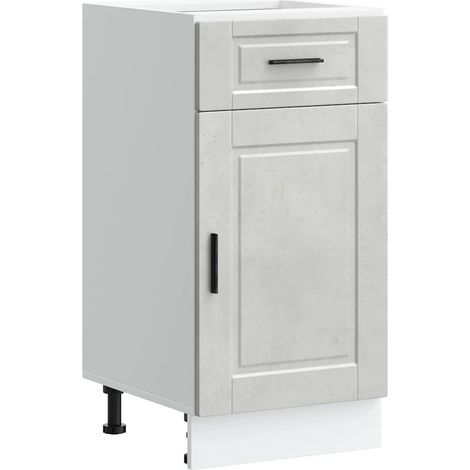 Mueble de cocina moderno con puertas prácticas 40 x 46 x 81,5 cm madera de ingeniería gris hormigón 020050256 (1/5)