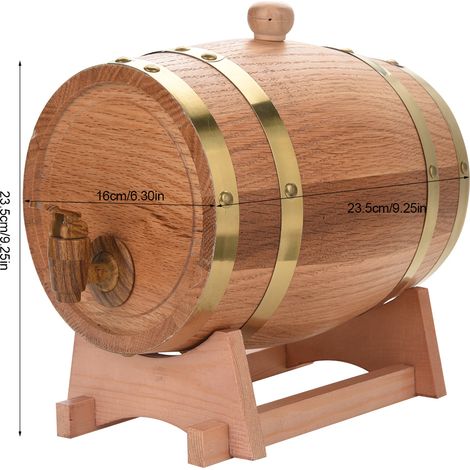 Fûts de cave à vin en chêne de 3 litres avec vernis bois d'origine - Exclusivité entrepôt à l'étranger (1/5)