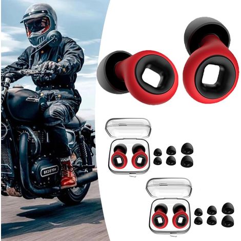 2 Paires Bouchon d'oreille moto, Bouchon oreille Moto, Bouchon d'oreille concert, Bouchons d'oreille pour moto, dormir, Sommeil et Concerts - 4 tailles disponibles XS/S/M/L, B (1/5)