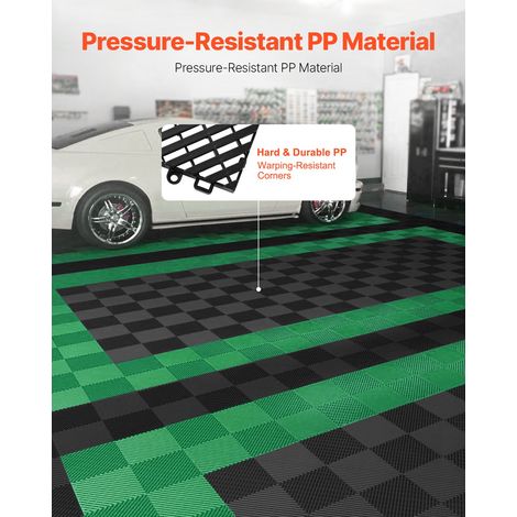 Tapis de drainage emboîtable, 310x310 mm, dalles de sol de drainage modulaire emboîtable, 40 pcs, coussin de sol à épisser en PP antidérapant noir, tapis de douche, pour garage, jardin, cuisine (1/5)