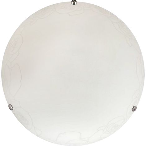 Plafonnier blanc rond verre motif E27 60W Candellux (1/2)