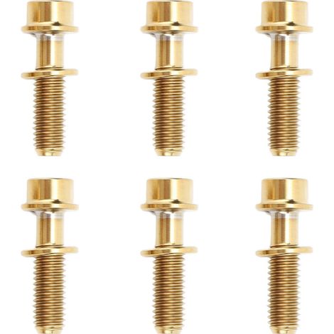 Satz mit 6 Lenkervorbauschrauben aus Titanlegierung für Mountainbikes inklusive Unterlegscheiben, M5x18 mm, goldfarben (1/5)