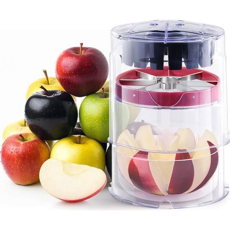 Coupe-pommes professionnel - Coupe-pommes ultra-sécurisé et robuste en acier inoxydable pour 8 quartiers