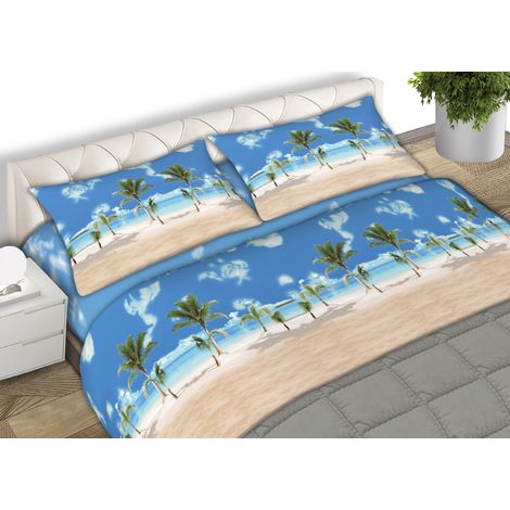 Completo Lenzuola Letto 100% Cotone Made Italy Disegno Playa CN, misuraSingolocolorePlaya (1/5)