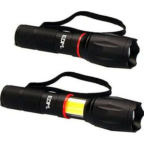 Torcia 1 xl LED allungabile con zoom 1 xl cob LED 3xaa batterie incluse EDM (1/4)