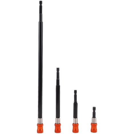 Ensemble complet 4 rallonges hex 6,35 mm (1/4") - Accédez aux endroits serrés - Gamme complète 12 po à 2-3/8 po - Parfait pour bricolage et chantier (1/5)