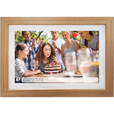 Denver Frameo PFF 1543LW digitaler Bilderrahmen hellbraun 15,6 Zoll (1/5)