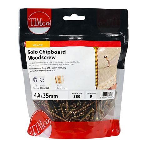 TIMCO Solo Countersunk Gold Woodscrews - 4.0 x 35