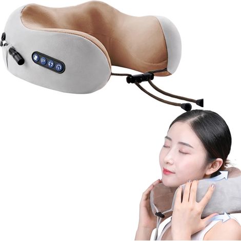Filiyano – Oreiller de massage cervical en forme de U avec fonction chauffante, vibrante, pétrissante, massage cervical électrique et massage relaxant