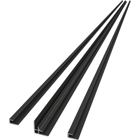 Duschparadies 210cm Eckprofil mit Kantenprofil Aluminium Profil für 3mm Aluverbundplatte Matt Schwarz (1/5)