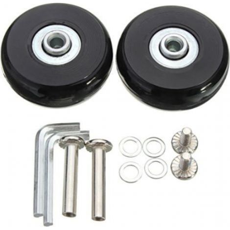 paire de roulettes de valise universelles de remplacement en silencieux multidirectionnel bagages x 70mm 24mm 2 pièces Caoutchouc (1/5)
