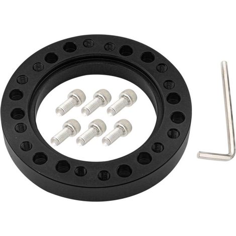 Kit D'adaptateur Universel D'entretoise de Moyeu de Volant de Voiture pour une Conduite Confortable - Alliage D'aluminium de Haute qualité - Taille 12,5 Mm - Couleur Noire (1/3)