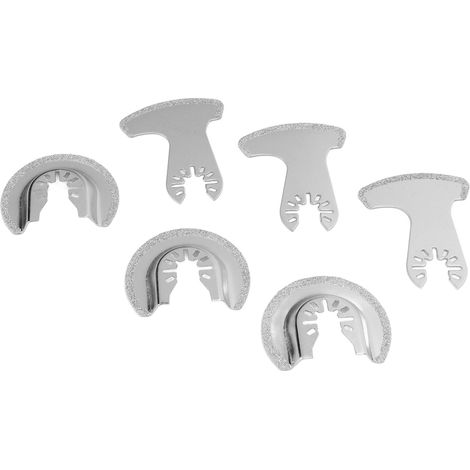 6-teiliges Set oszillierender Diamantsegment-Sägeblätter für die Holzbearbeitung, Hartmetall, multifunktional (1/5)
