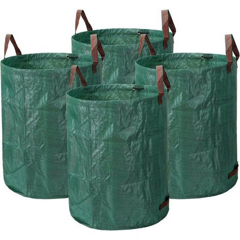 Set aus 4 wiederverwendbaren, extrem strapazierfähigen 80-Gallonen-Laubsäcken – ideal für Terrasse, Garten und Grünabfälle.