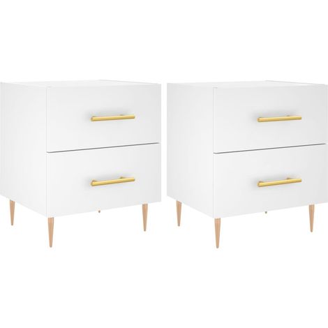 Maison Exclusive - Nachttische 2 Stk. Weiß 40x35x47,5 cm Holzwerk