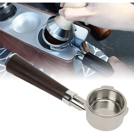 Don Lim Universal-Kaffeemaschine, bodenlose Espressomaschine, tragbarer Edelstahlfilter mit Espressofilterkorb, bodenloser Espressogriff, 51 mm Edelstahl-Kaffeegriff. (1/5)