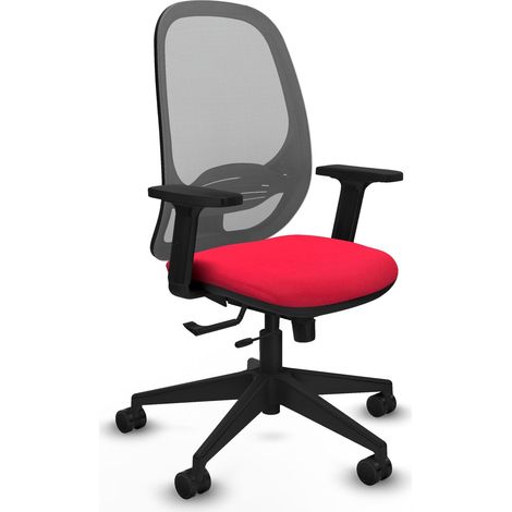 Chaise de bureau piqueras y crespo Cilanco gris filet rouge (1/2)