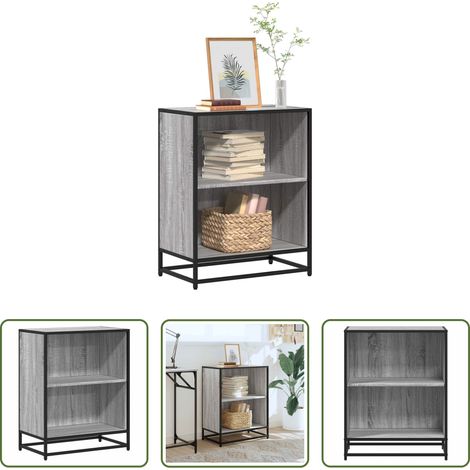 vidaXL Bois d'ingénierie - Bibliothèque sonoma gris 60x35x76 cm bois d'ingénierie (1/5)