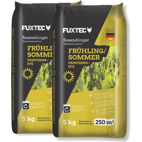 Abono para césped FUXTEC primavera/verano FX-RDFS20, gránulos ricos en nitrógeno para un crecimiento uniforme del césped, 20 kg de alcance aprox. 500 m², efecto a largo plazo (1/5)