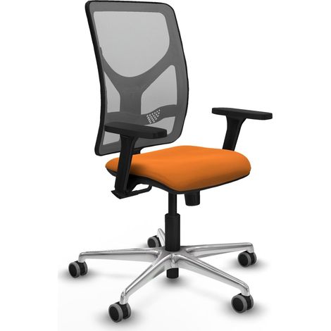 Chaise de bureau piqueras y crespo Motilla gris simili cuir orange (1/2)