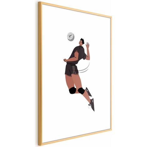 Poster – Volleyballspieler vor hellem Hintergrund – Illustration (1/4)
