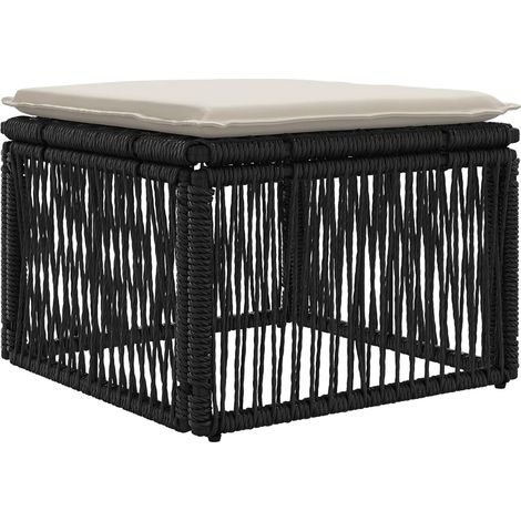 Reposapiés Negro ratán sintético