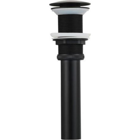 Pop Up Sink Drain without Overflow, Brass Sink Drain, Pop up Drain Plug, Black (1/5)