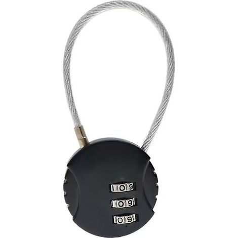 Cadenas à combinaison, petit cadenas de sécurité sans clé réinitialisable, serrure à combinaison à 3 chiffres pour valises, placards (2 pièces, noir + rouge) (1/5)