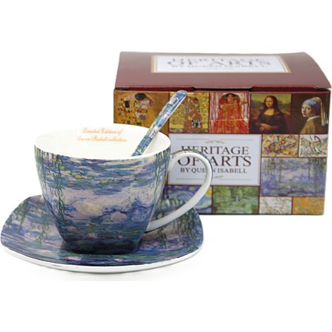 Taza de porcelana Van Gogh con cuchara y platillo de 250 ml como regalo. (1/5)