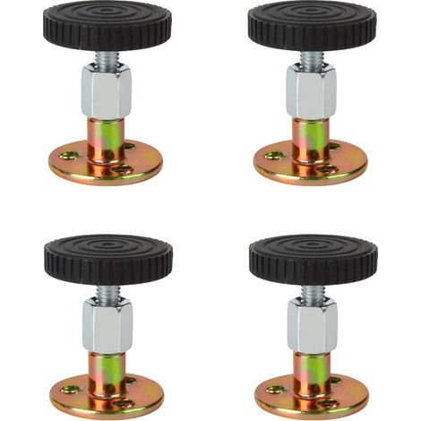 Anti-Shake-Bettrahmen für Bett, Sofa, Stabilisator, Nachttisch-Befestigungselemente, stabilisierend, Schwarz, 4 Stück (46–64 mm) (1/5)