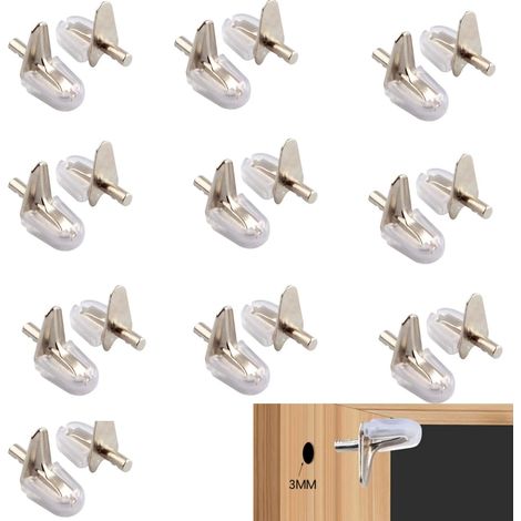Cheville de Support Étagère,20 pièces Goupilles d'Étagère,3mm Taquet Étagère Support,Taquets pour Étagères,Chevilles de Support d'Étagère Métal,pour Armoire Rangement Mural Placard Tablettes (1/5)