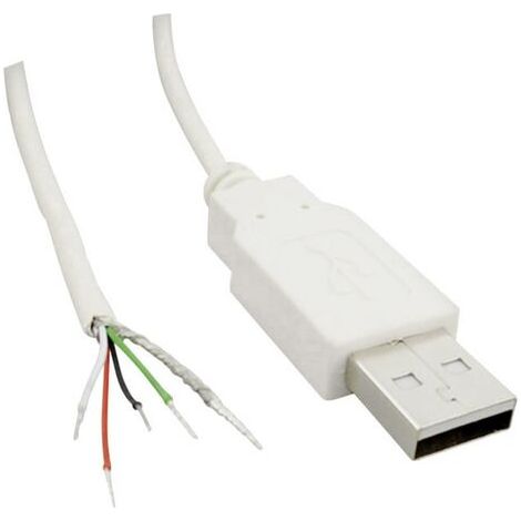 USB A mâle 2.0 avec extrémité de câble ouverte TRU COMPONENTS 1582674 1.80 m S658411 (1/3)