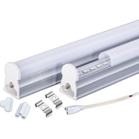 Trade Shop - T3 Tubo Led De Neón 6 10 15 18w Watt 30 60 90 90 120 Cm Luz Fría Natural Caliente - Cubierta Transparente-30 Cm - (1/5)