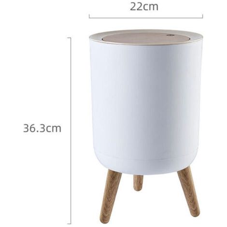 Poubelle de salle de bain sur pied, couleur bois, pour cuisine, salle de bain, chambre, salon, bureau, extérieur (1/3)