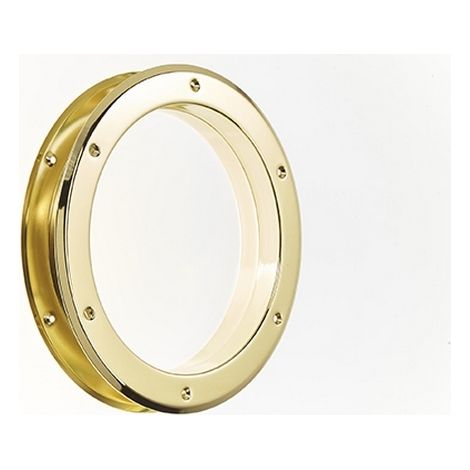 Mottez – Hublot de porte métal rond doré Ø26cm – Vitre trempée 4mm – Pour porte épaisseur 40mm – Design élégant et moderne