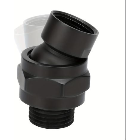 Adaptateur à rotule pour pomme de douche - Connecteur à rotule pour pomme de douche en laiton massif, joint ajustable universal, composant d'extension de bras de douche (noir mat) (1/5)