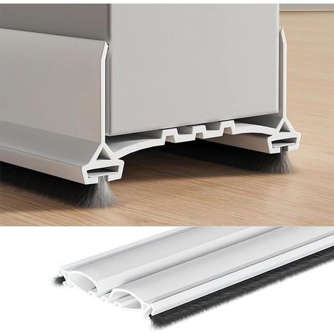 Türdichtung - Schutz vor Wind, Staub, Licht und Schall - Frei zuschneidbar mit doppelseitigem Filzstreifen (Weiß, 97 cm) (1/5)
