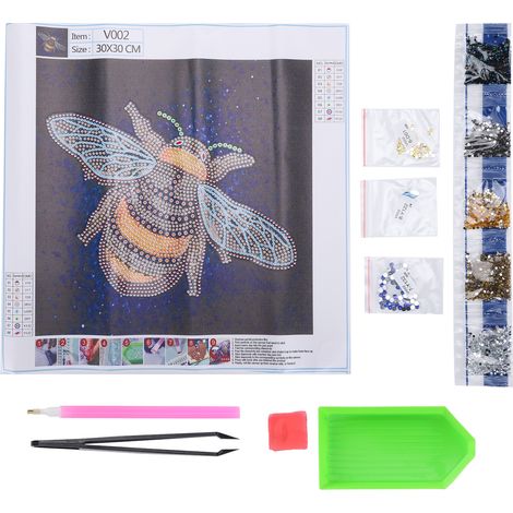5D Diamond Painting Set Crystal DIY Crafts Arts Bee Pattern Embroidery Wall Decoration 30x30cm (1/5)