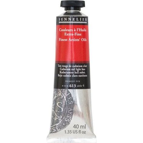 Couleurs à l'huile - Sennelier - Rouge cadmium clair - 40ml - Pigments naturels - Finition satinée