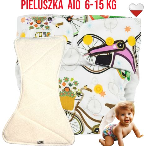Pañal reutilizable todo en uno de micropolar para bicicleta NappiMe (1/4)