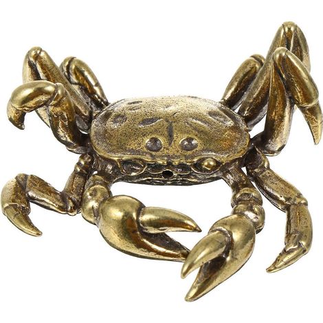 Statuettes de crabes en laiton, ornements de bureau représentant des animaux marins, pour la maison ou le bureau.-5.5X5.5cm (1/3)