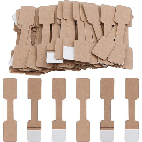 Etiquettes Prix Papier Brun Carrées - Pour Affichage Bijoux - 300 Pièces (1/5)