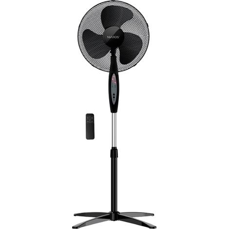 Ventilador de pie Nametil con mando y temporizador Ø43cm 45W Negro