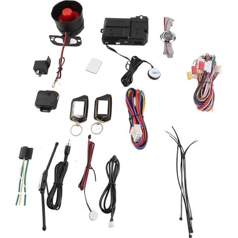 Sistema de alarma antirrobo para coche, arranque remoto, entrada sin llave PKE, arranque remoto del motor BT, kit de cierre centralizado, alarma de vibración bidireccional, compatible con control por (1/4)
