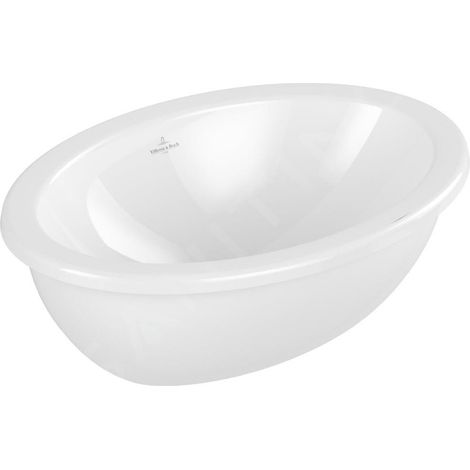 Vasque 57 x 41 ovale à poser VILLEROY ET BOCH Loop & Friends TitanCeram blanche avec trop plein (1/5)