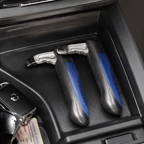 Marteau brise-vitre voiture, alliage ABS aluminium, poignée antidérapante, outil urgence sécurité, bleu, lot de 2 (1/5)