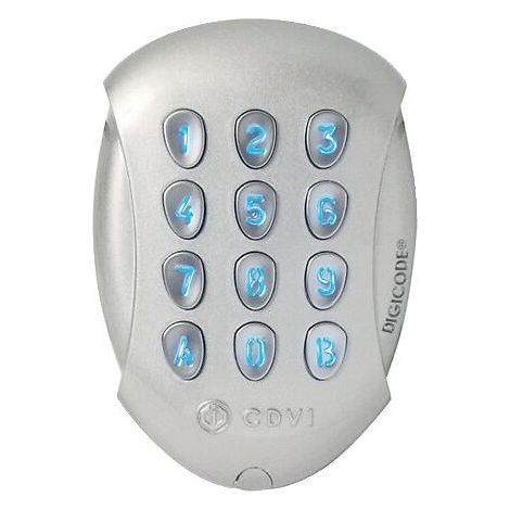 Clavier électronique Bluetooth argenté – 100 codes – Résistant aux intempéries – Alimentation 12V à 48V AC/DC – Protection IP65 – Cdvi (1/2)