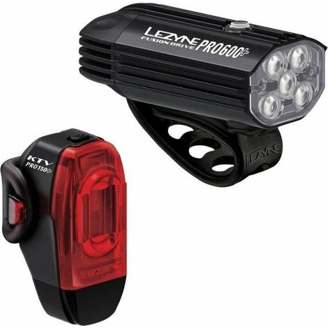 Lezyne Fusion Drive Pro 600+ Negro Conjunto de Luces para Bicicleta