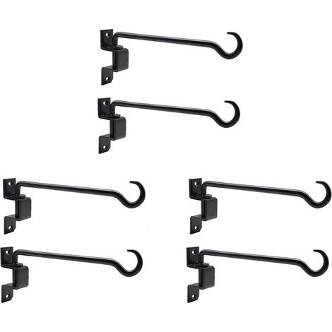 Paquete de 6 colgadores giratorios de 40 cm (16 pulgadas) para plantas, ganchos de soporte resistentes para exteriores, ideales para colgar plantas y cestas de flores.