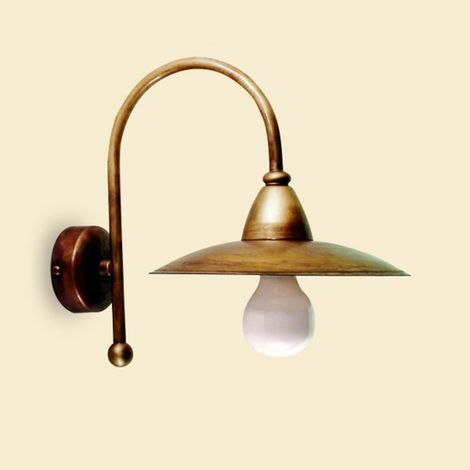 Applique rustico lampadari bartalini eligob eli ab20 e27 led ottone lampada parete (1/4)